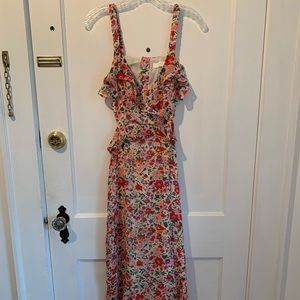 ASTR the label Wildflower Cutout Midi Dress Size Small Wild Flower